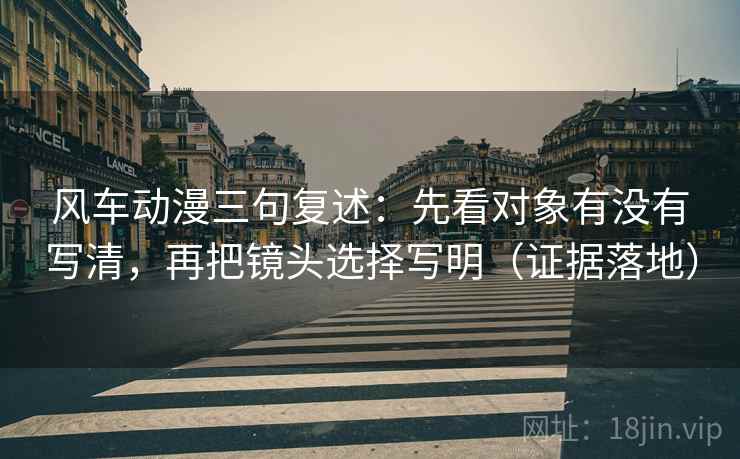 风车动漫三句复述：先看对象有没有写清，再把镜头选择写明（证据落地）