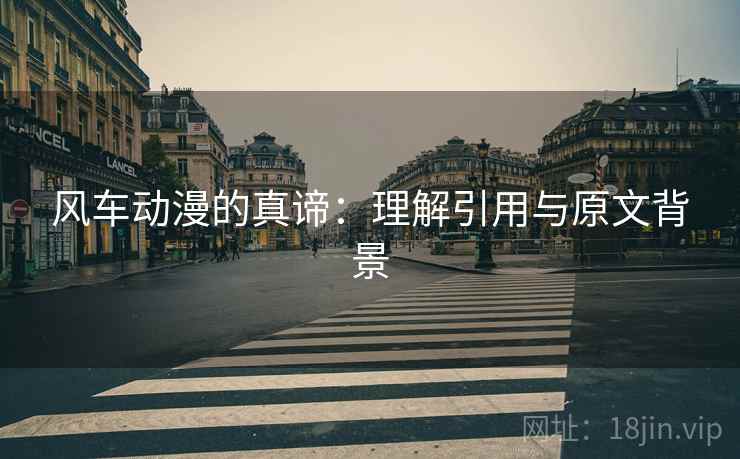 风车动漫的真谛：理解引用与原文背景
