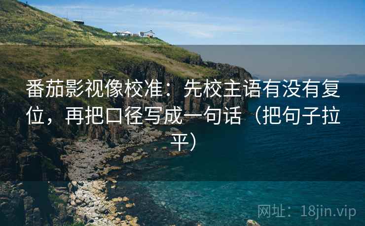 番茄影视像校准：先校主语有没有复位，再把口径写成一句话（把句子拉平）