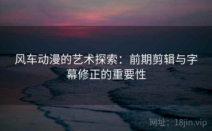 风车动漫的艺术探索：前期剪辑与字幕修正的重要性